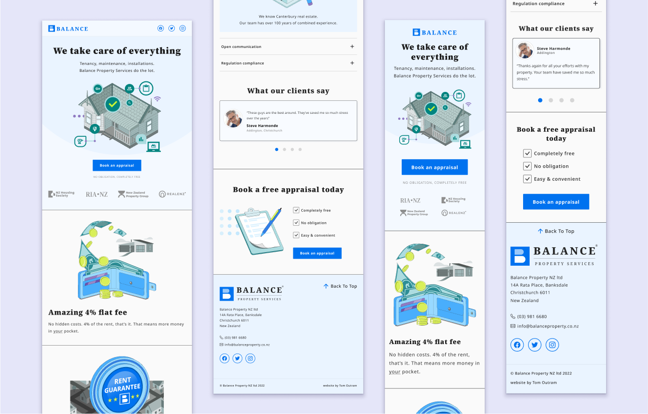 Example designs for a tablet and mobile version of the final design.