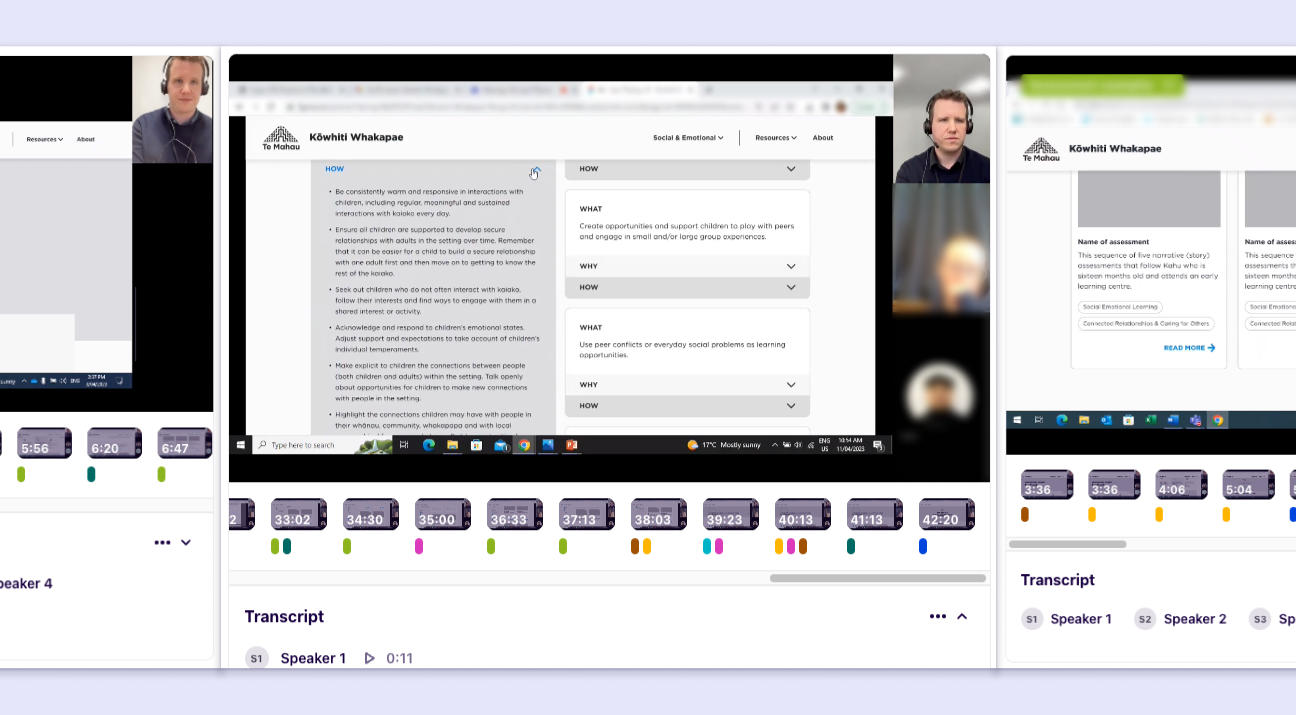 Screenshots of user testing session video recordings.