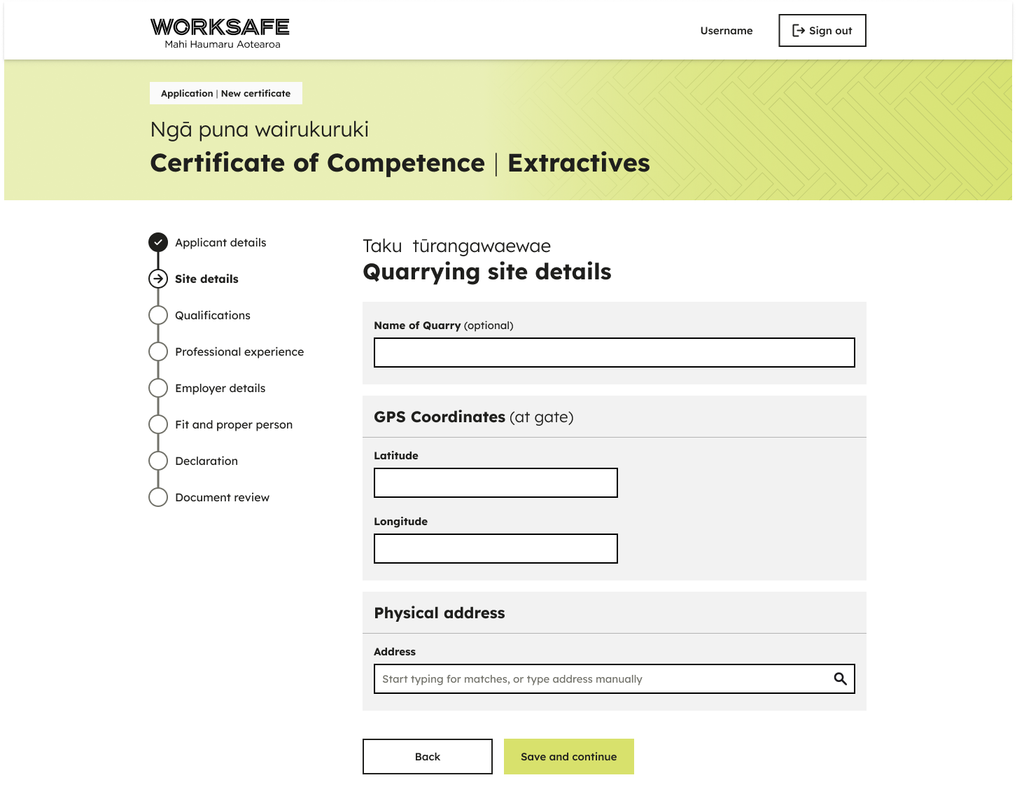 Design mockup of an online form that depicts one step in a longer process